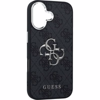 GUESS ümbris jaoks IPHONE 17 GUHCP17SP4G4SMCK (4G PU Leather Ümbris with Big 4G and Classic Logo and Hõbedane Metal Camera Frame) must