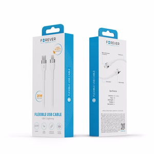 Forever Paindlik kaabel USB-C - Lightning 1,0 m 20W valge