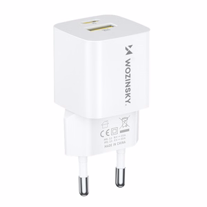 Wozinsky WWCEAC GaN USB-A USB-C 33W Wall Laadija - valge