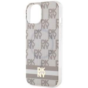 DKNY IML Checkered Mono Pattern & Printed Stripes MagSafe ümbris jaoks iPhone 15 / 14 / 13 - beige