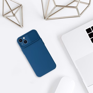 Camshield Soft jaoks Iphone 14 Tumesinine