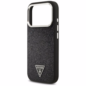 Guess Glitter Triangle Logo MagSafe Ümbris jaoks iPhone 17 Pro - Must