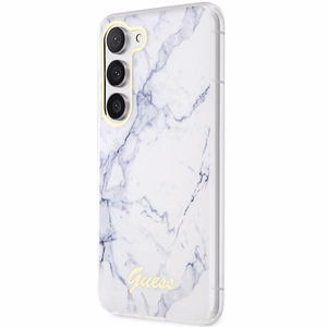 Guess GUHCS23MPCUMAH S23+ S916 белый/белый жёсткий чехол Marble