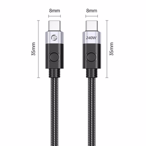 Orico 240W USB-C to USB-C charging kaabel, 1.5 m (must)