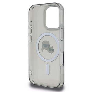 Чехол Karl Lagerfeld IML Metal Karl&Choupette Head MagSafe для iPhone 16 Pro Max (чёрный)