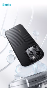 Benks Montage Magnetic Armor Pro Kevlar Ümbris Metal Frame 600D+1500D (MF65) jaoks Iphone 16 Pro must (Camera Control Button)