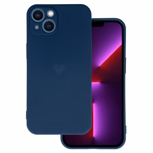 Vennus Silicone Heart Ümbris jaoks Iphone 14 Plus design 1 tumesinine