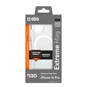 SBS Extreme Mag D3O MagSafe Ümbris jaoks iPhone 16 Pro - Läbipaistev