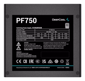 DeepCool PF750 toiteplokk 750 W 20+4 pin ATX ATX must