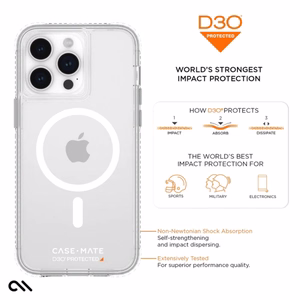 Case-Mate Ultra Tough+ D3O MagSafe ümbris seadmele iPhone 15 Pro Max, läbipaistev