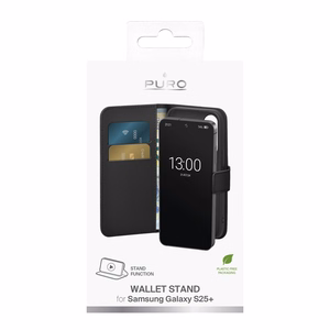 Puro Booklet Ümbris with Flip and Wallet jaoks Samsung Galaxy S25+ - must