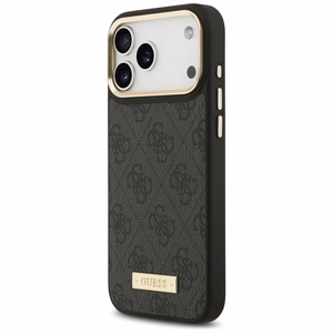 Guess 4G Logo Plate MagSafe Ümbris jaoks iPhone 17 Pro Max - Must