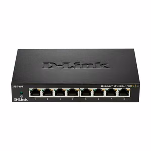 D-Link Коммутатор DGS-108/E Неуправляемый Настольный Количество портов Gigabit Ethernet (медь) 8 60 мес.