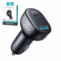 Autolaadija Joyroom "JR-CCD04" must 30W (2xPD / 1xQC3.0 / LED voltmeetriga)