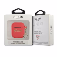 Guess GUA2LSCHSR AirPods kate punane/punane Silikoonist Charm Heart Collection