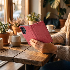 Чехол-книжка для Samsung A27 Mezzo Book кошки красный