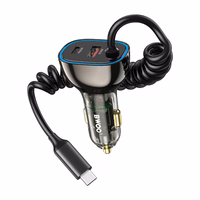 BWOO CC96C 30W PD car laadija 1x USB-C 1x USB port with USB-C kaabel hall