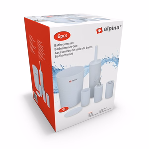 Alpina 6-osaline vannitoakomplekt, valge