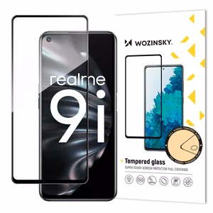 Wozinsky Full Glue eriti tugev raamiga karastatud täisekraanikaitseklaas Oppo A76 / Oppo A36 / Realme 9i-le, sobib ümbrisega, must