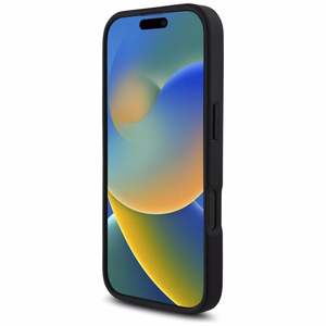 Karl Lagerfeld HC Grained PU Cardslot Metal Elong iPhone 16 Pro Ümbris - Must