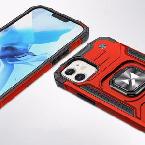 Wozinsky Ring Armor ümbris iPhone 14 soomustatud kate magnetiline hoidja rõngas punane