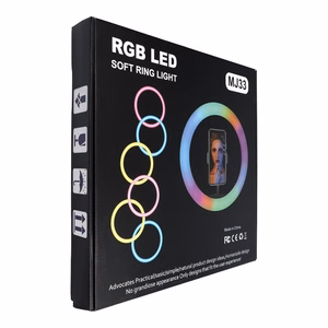 LED Ring Stream RGB lamp 12" FULL COLOR with hoidja jaoks mobile + tripod must