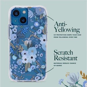 Rifle Paper Co. Garden Party Blue ümbris iPhone 14 Plusile, sinine lillemuster