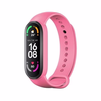 Silikoon strap jaoks XIAOMI Mi Band 5 / 6 / 7 roosa (06)