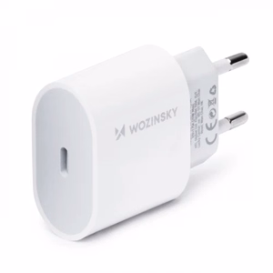 Laadija Wozinsky Quick Charge, valge PD 20W + Type-C / Lightning valge kaabel 100cm