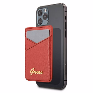 Guess rahakott kaardipesa GUWMSSASLRE MagSafe Saffiano punane/punane