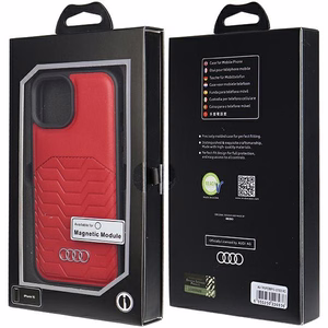 Audi Synthetic Leather ümbris with MagSafe jaoks iPhone 15 / 14 / 13 - punane