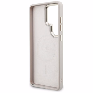 Guess 4G Big Rhinestone Triangle Strap MagSafe ümbris + rihm Samsung Galaxy S26 Ultra roosa