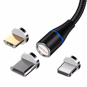 Maxlife MXUC-03 magnetic cable USB - Lightning + USB-C + microUSB 1,0 m 3A must nylon