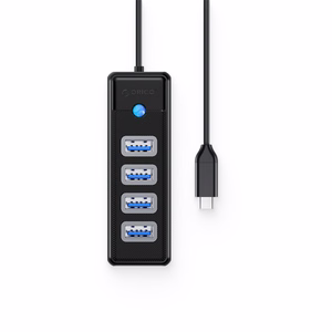 Orico PW4U-C3 USB Hub 4-port USB-A 3.0 1m - black