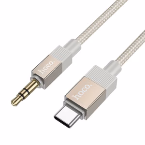 Kabel AUX Jack 3,5 mm (męski) do USB C (męski) Hoco 1 m UPA32B kuldne