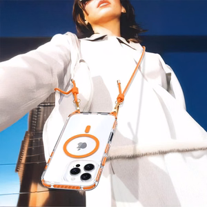 Tel Protect Strap Clear Ümbris jaoks Iphone 15 oranž