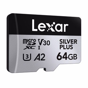 Карта памяти Lexar High-Performance Silver Plus microSDXC 64 ГБ + адаптер