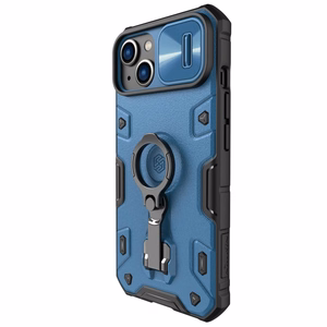 Nillkin CamShield Armor Pro Case iPhone 14 Plus soomustatud kate koos kaamera kaitserõngaga statiiviga sinine