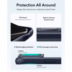 ESR Classic Hybrid MagSafe ümbris alusega iPhone 18 Pro / 17 Pro jaoks, tumesinine