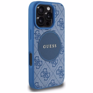 Guess 4G Circle Classic Logo MagSafe ümbris jaoks iPhone 16 Pro - sinine