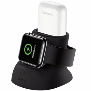 USAMS Silikoonist 2in1 laadimisalus Apple Watch i AirPods must ZJ51ZJ01 (US-ZJ051)