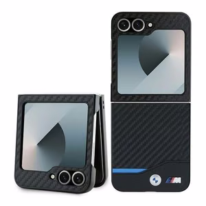 BMW Carbon Sinine Line Ümbris jaoks Samsung Galaxy Z Flip 6 - Must