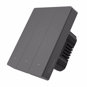 Умный WiFi настенный выключатель SONOFF M5-3C-80 (3-канальный, для рамки, графит)