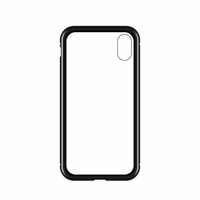 Wozinsky Full Magnetic Case Full Body Front ja Back Cover sisseehitatud klaasiga Vivo X60 jaoks must-transparentne