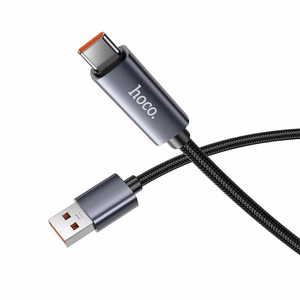 Кабель USB A to USB C Hoco 5A с дисплеем 1 м X112 чёрный