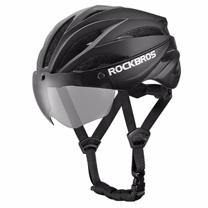 Rockbros jalgrattakiiver visiiri ja eemaldatavate UV-kaitseprillidega, unisex - must/pruun