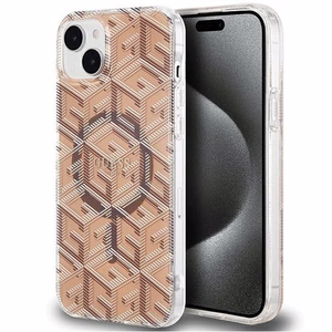 GUESS ümbris jaoks IPHONE 15 compatible with MagSafe GUHMP15SHGCUSTGW (IML GCUBE) brown