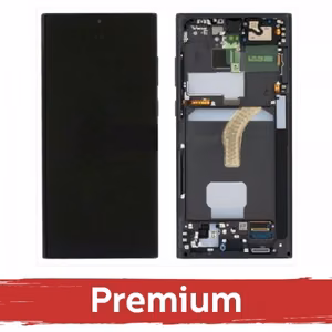 LCD ekraan ühilduv Samsung S908 S22 Ultra raamiga / Phantom must / OEM