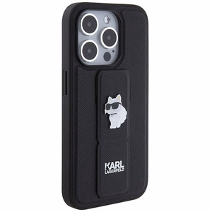 Karl Lagerfeld Gripstand Saffiano Choupette Pins ümbris jaoks iPhone 14 Pro Max - must