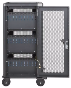Manhattan 181471 – 30 pesaga USB-C laadimiskäru kuni 13-tollistele iPadidele, kuni 13-tollistele MacBook Airidele ja kuni 14-tollistele Chromebookidele, 30 W, pesa mõõtmed 404×27,6×283 mm, kaablid komplektis